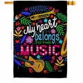 Patio Trasero 28 x 40 in. Belongs to Music Interests Dbl-Sided Vertical House Flags - Decoration Banner Garden PA3916576